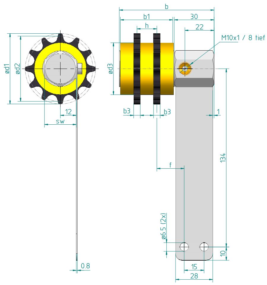 Kettenschmierritzel Duplex