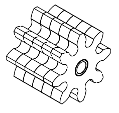 PU-Lubrication Pinion, Module 12,7, straight
