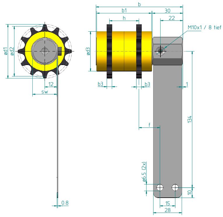 Kettenschmierritzel Triplex