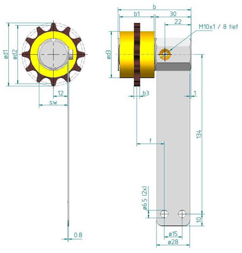 Kettenschmierritzel Simplex