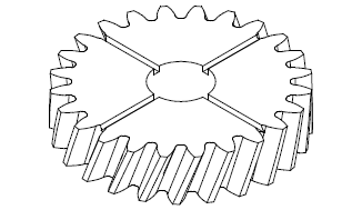 PU-Lubrication pinion; Module 2; angled